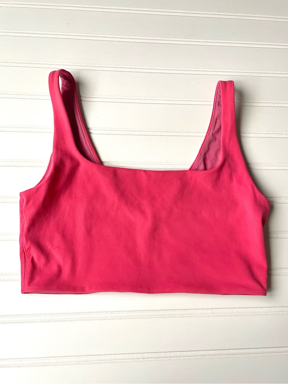 Lululemon Bend This Scoop Square Bra Sz S/M Pink Sakura Low Impact Reversible